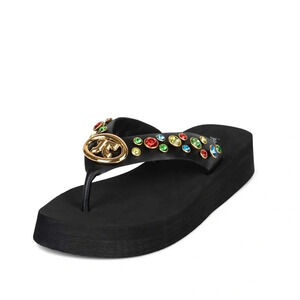 Jeffrey Campbell Iconics Sandals black with multicolored embellishments Size: 7